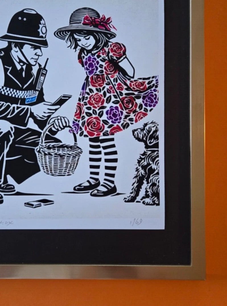 AIDAN FLUX Hand Signed Authentic LtdED Print Framed Police& Girl COA - 5