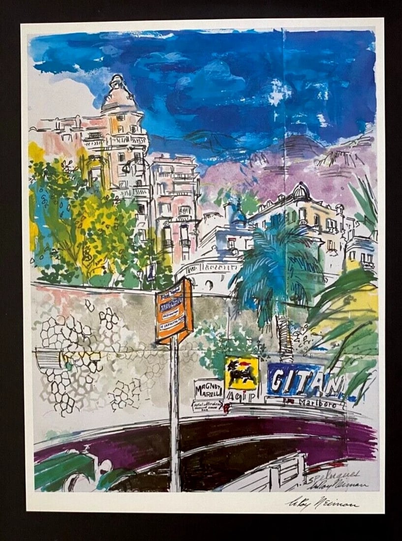 LeRoy Neiman " Montecarlo " Signed Pop Art Mounted and Framed in a New 11x14 - 2