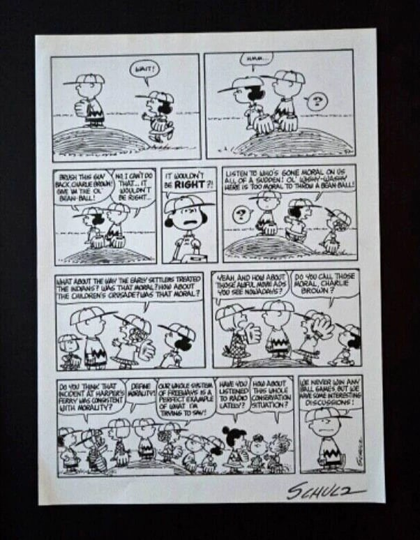 Charles Schulz + Signed Vintage 1968 Peanuts Snoopy Cartoon + New Frame - 2