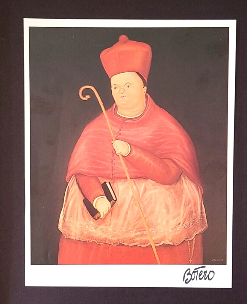 Fernando Botero | Awesome Signed Vintage Print New Golden Frame - 2