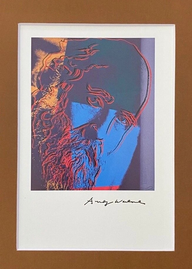 ANDY WARHOL | CHARLES DARWIN SIGNED VINTAGE PRINT MATTED AND FRAMED - 2