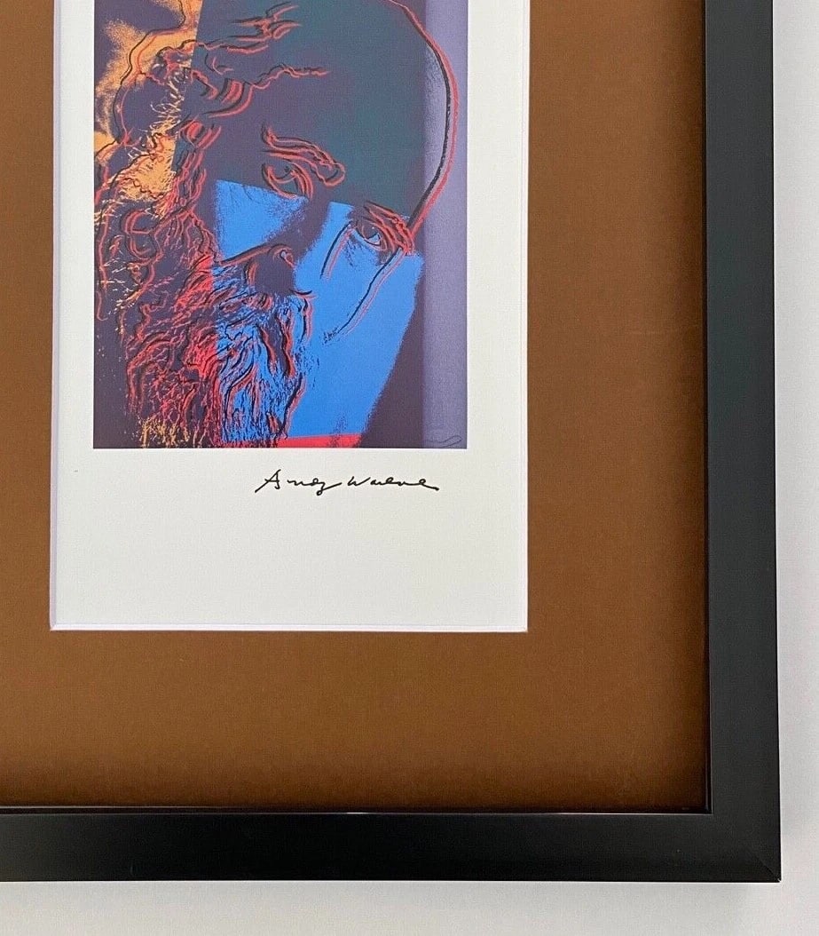 ANDY WARHOL | CHARLES DARWIN SIGNED VINTAGE PRINT MATTED AND FRAMED - 3
