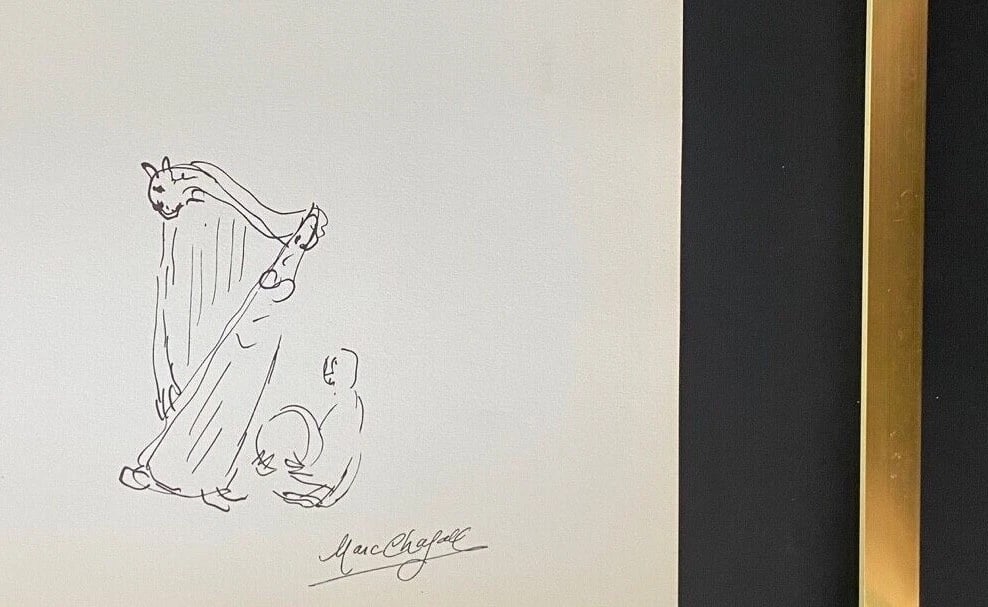 MARC CHAGALL | ORIGINAL VINTAGE 1975 | SIGNED PRINT | MOUNTED AND FRAMED - 3