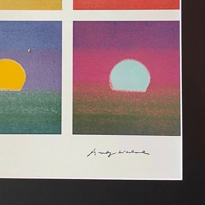 ANDY WARHOL | 4 "SUNRISE" SIGNED VINTAGE PRINT MATTED AND FRAMED - 3