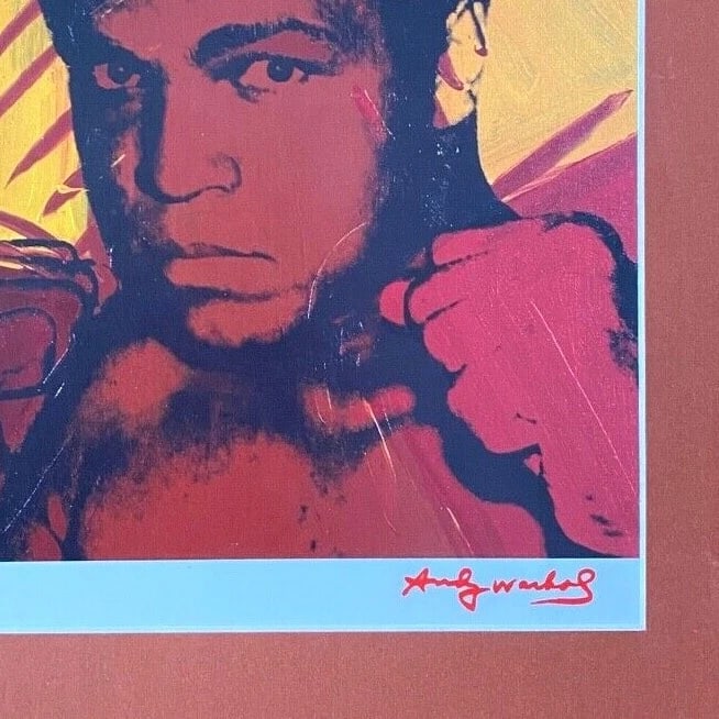 ANDY WARHOL + RARE 1984 SIGNED MUHAMMAD ALI PRINT MATTED 11X14 + LIST $549 | OBO - 2