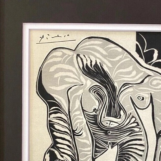 PABLO PICASSO 1955 SIGNED SUPERB PRINT MATTED and FRAMED - 2