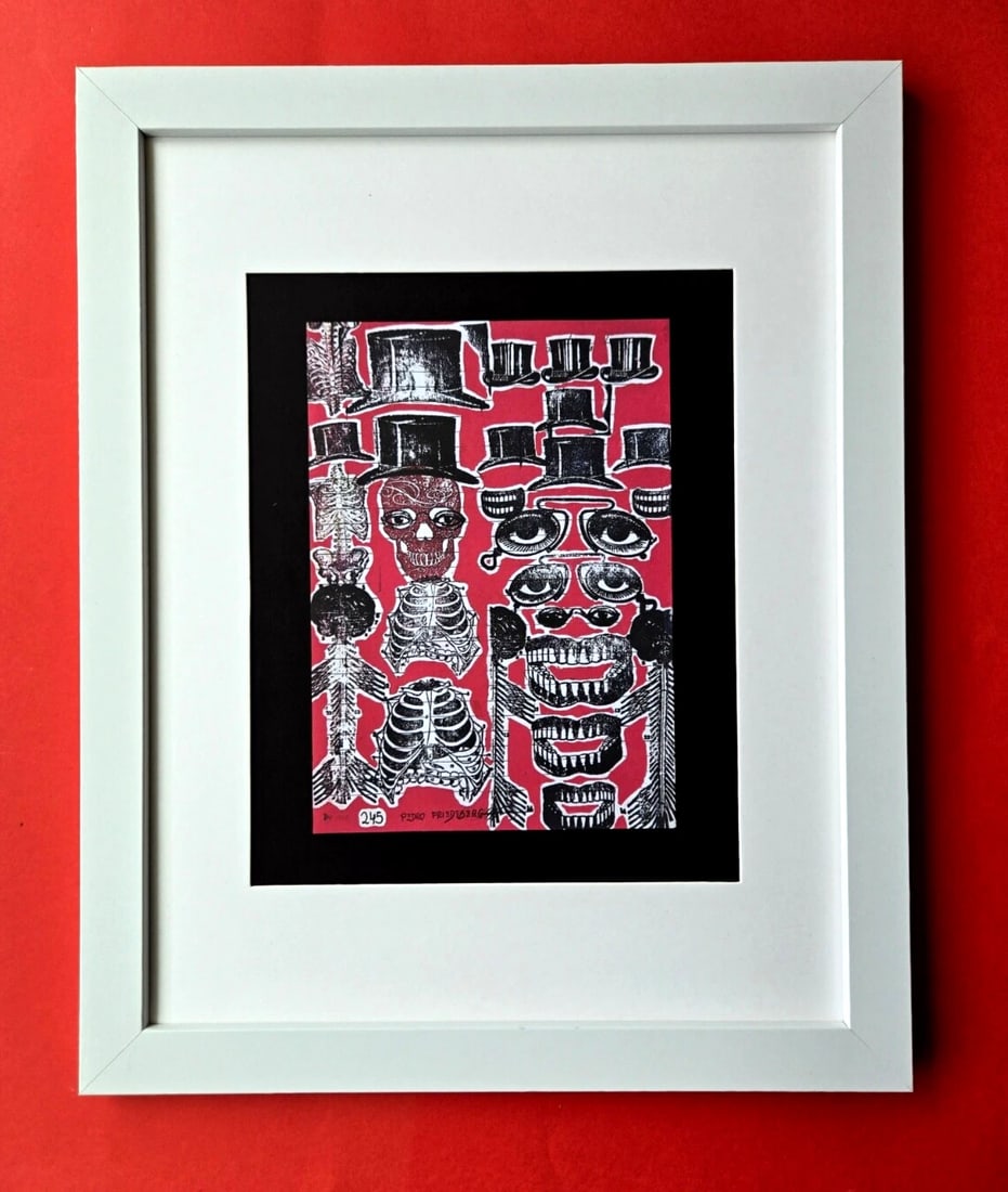 Pedro Friedeberg – “ SKELETON PARADE ” | Surrealist Symbolic Framed Print (1 of 3)