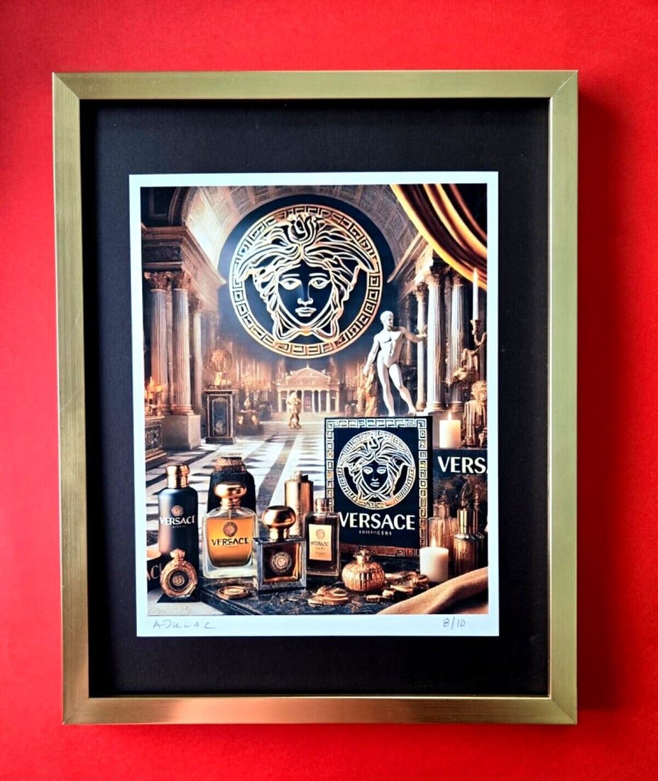 ALEXANDER DULAC VERSACE Hand Signed Authentic Framed Print Ltd.Ed. of 10 COA!: Up for Sale is this Beautiful and Elegant Hand Signed Authentic Giclee by renowned contemporary artist ALEXANDER DU LAC " VERSACE SPIRIT " The print is 8x8in., measuring framed 15 inches in height and