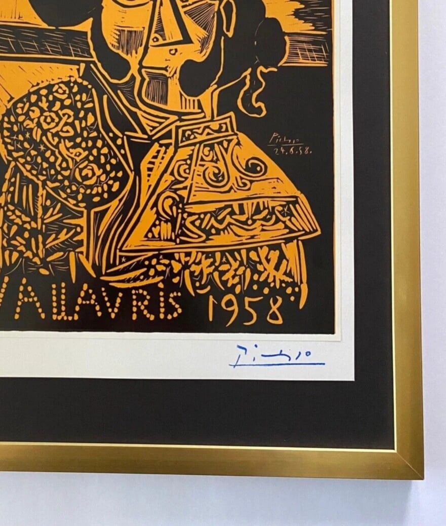PABLO PICASSO 1971 PRINT + SIGNED +TOROS + MOUNTED AND FRAMED + BUY IT NOW! $ - 3