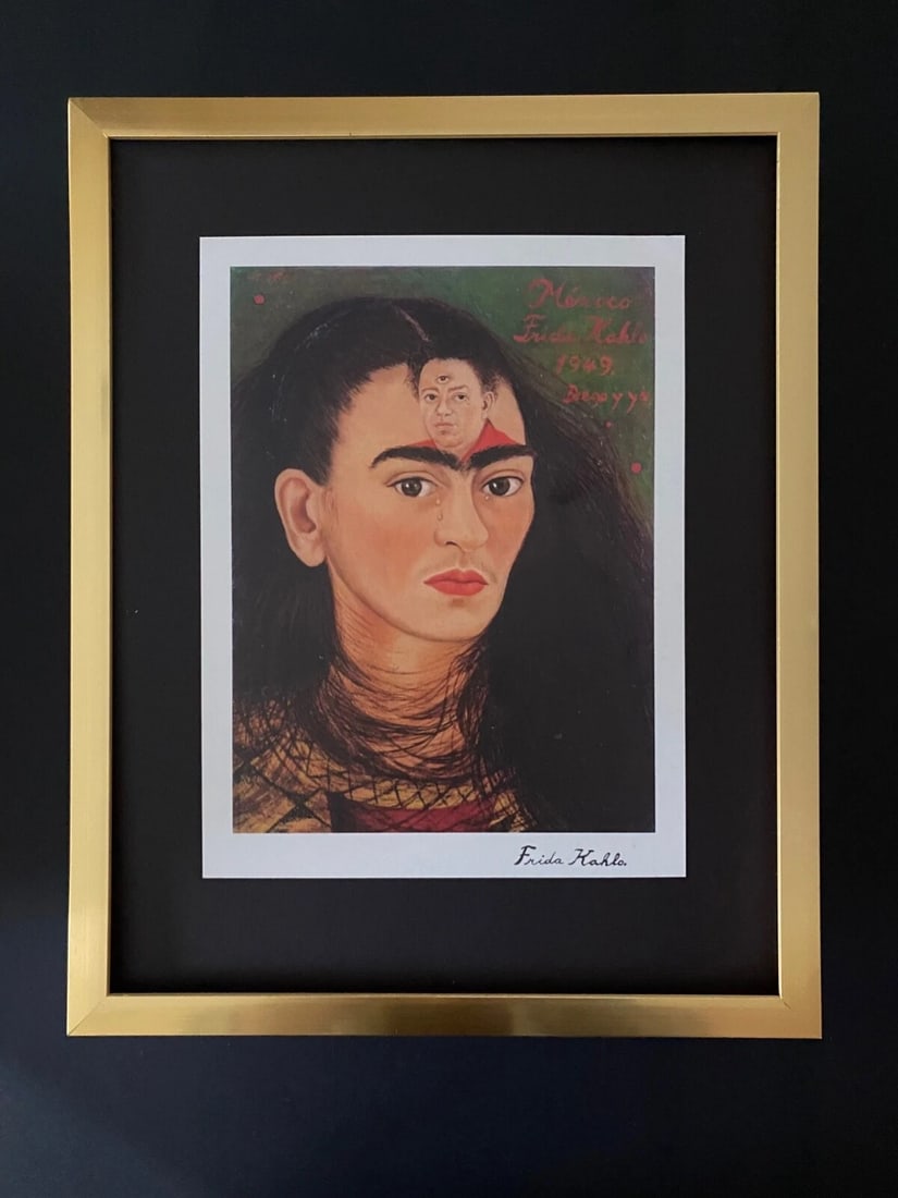 FRIDA KAHLO | Signed Print from Mexico "Self Portrait" + Framed | Buy it Now! - 2