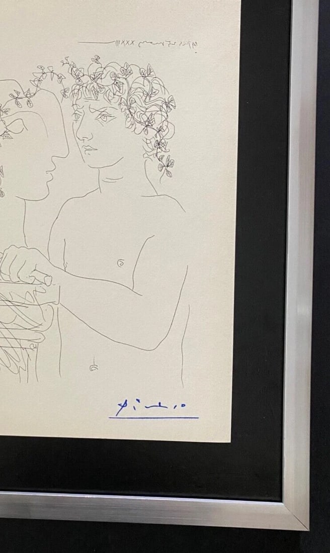 PABLO PICASSO 1955 ARTISTIC FIGURE SIGNED PRINT FRAMED $ - 3
