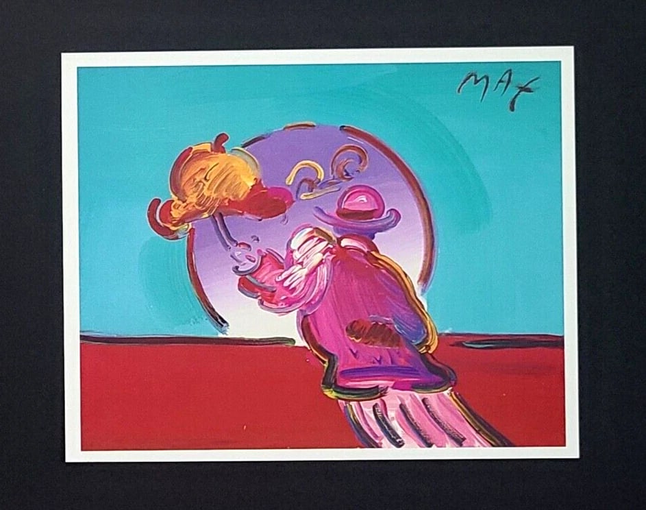 PETER MAX + AWESOME + 1990'S SIGNED PRINT + NEW GOLDEN FRAME - 2