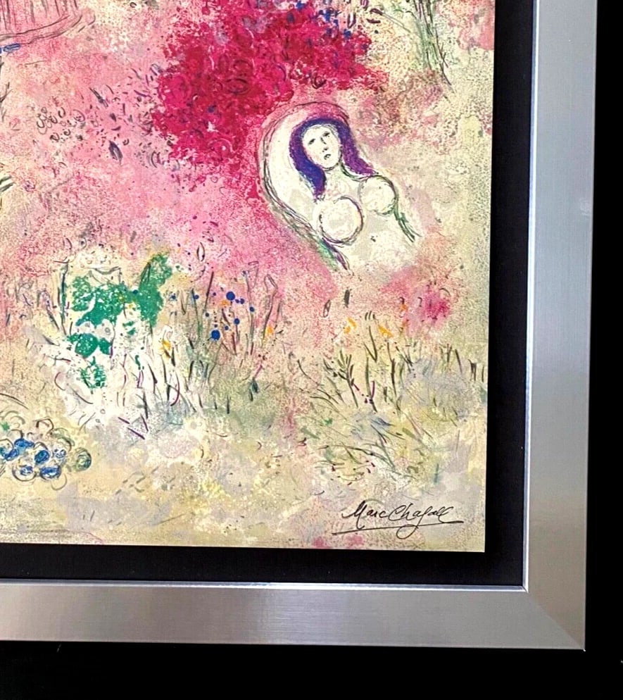 MARC CHAGALL + 1977 BEAUTIFUL SIGNED VINTAGE PRINT NEW FRAME + COA +BUY IT NOW! - 2