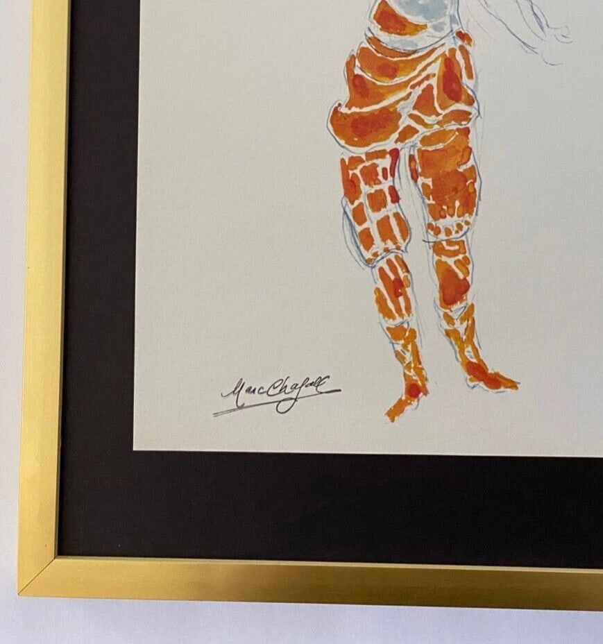 MARC CHAGALL + 1971 BEAUTIFUL SIGNED PRINT FROM FRANCE + BALLET + FRAMED - 3