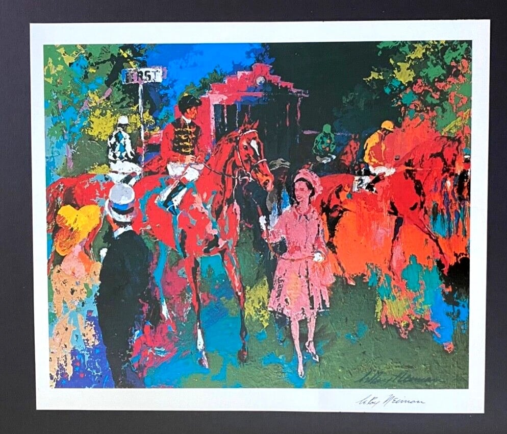 LEROY NEIMAN + QUEEN ELIZABETH AT ASCOT + CIRCA 1970'S + SIGNED PRINT FRAMED - 2