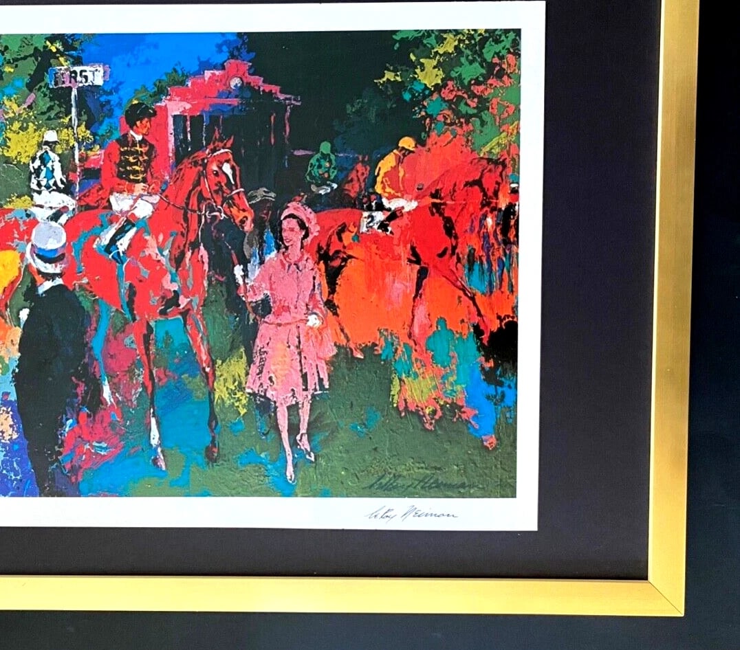 LEROY NEIMAN + QUEEN ELIZABETH AT ASCOT + CIRCA 1970'S + SIGNED PRINT FRAMED - 3