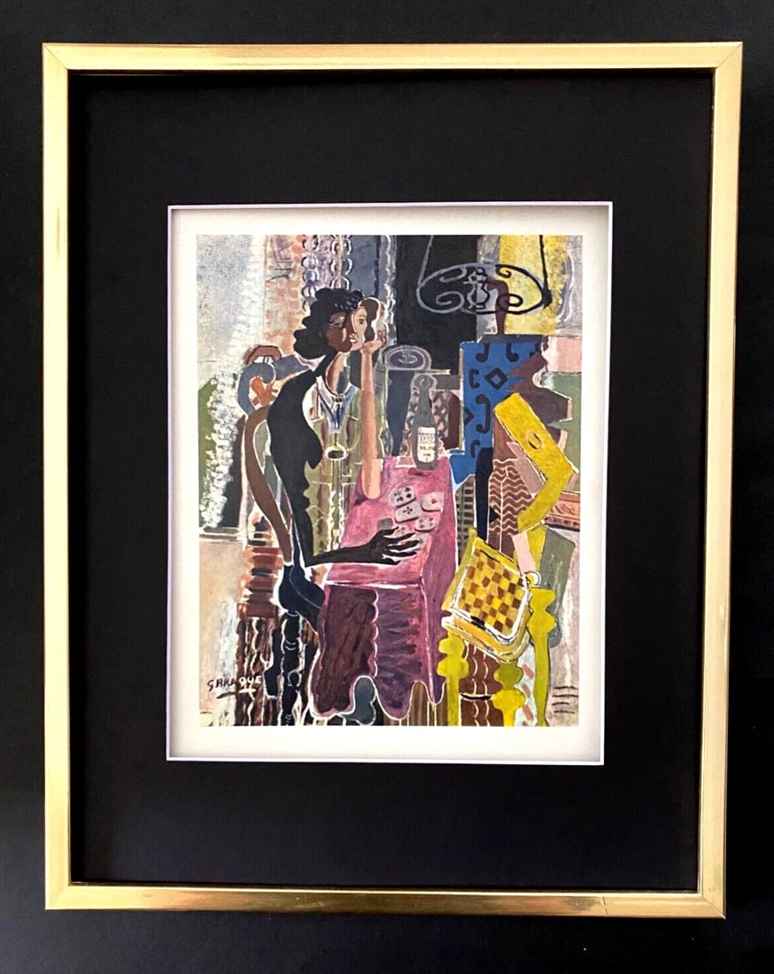 GEORGES BRAQUE + 1948 AWESOME SIGNED PRINT + MATTED & FRAMED + BUY IT NOW!! (1 of 2)