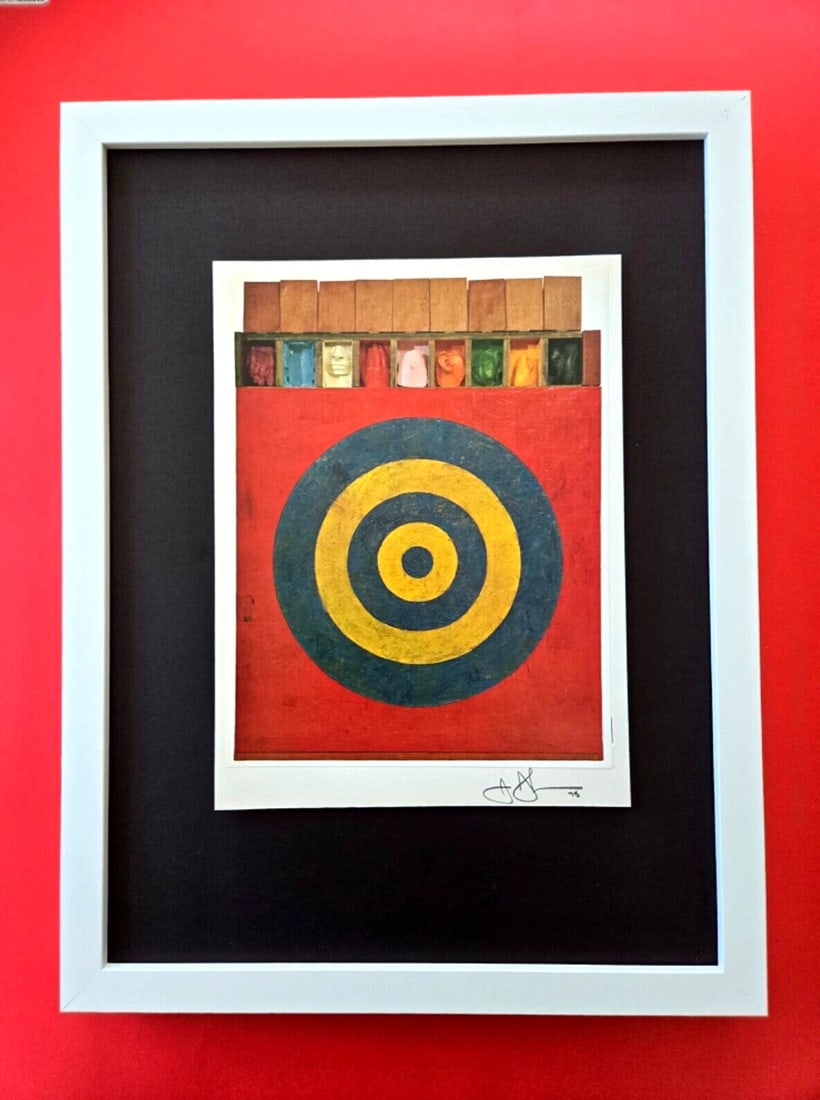 JASPER JOHNS + SIGNED VINTAGE PRINT + NEW FRAME + BUY IT NOW! (1 of 2)