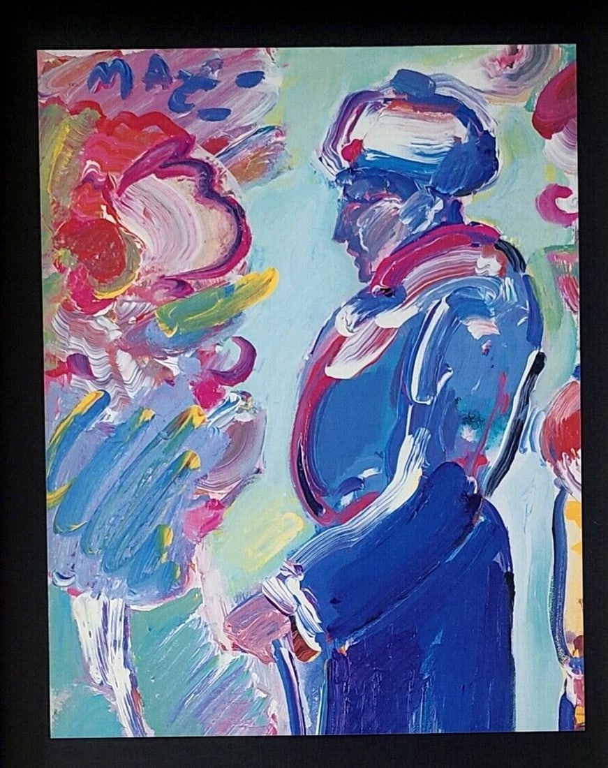 PETER MAX + COLORFUL + 1990'S SIGNED PRINT + NEW GOLDEN FRAME - 2