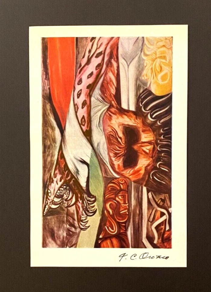 JOSE CLEMENTE OROZCO + ORIGINAL 1942 SIGNED VINTAGE PRINT + FRAMED + MEXICO - 2