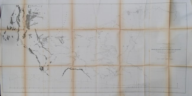 1854-6 Pope Map of West Texas and New Mexico -- Map and Profile No. 1 from the Red River to the Rio: Title:1854-6 Pope Map of West Texas and New Mexico -- Map and Profile No. 1 from the Red River to the Rio Grande from Explorations and Surveys Made Under the Direction of the Hon. Jefferson Davis, Sec