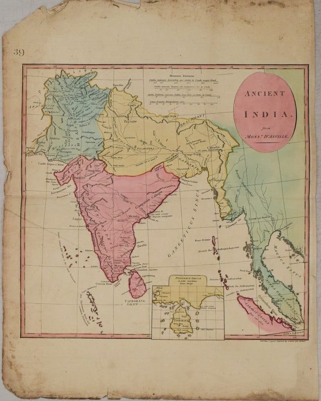1795 Stackhouse / D'Anville Map of India and Southeast Asia -- Ancient India from Mons.r D'Anville: Title:1795 Stackhouse / D'Anville Map of India and Southeast Asia -- Ancient India from Mons.r D'Anville,li>Cartographer:Stackhouse / d'Anville Year/Place:London, 1795 Map Dimension (in.):13.8 x 14.3