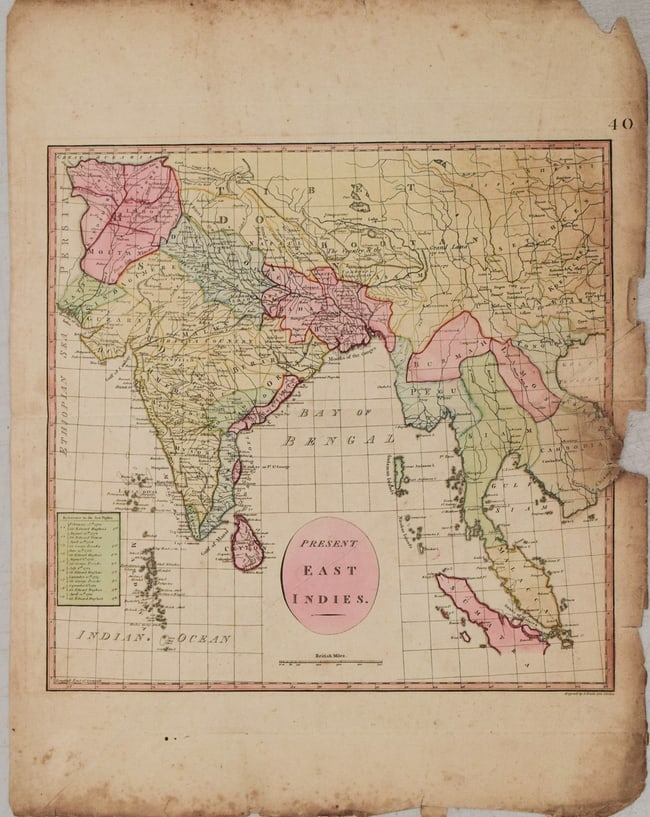 1795 Stackhouse Map of India and Southeast Asia -- Present East Indies: Title:1795 Stackhouse Map of India and Southeast Asia -- Present East Indies,li>Cartographer:T Stackhouse Year/Place:1795, London Map Dimension (in.):13.5x13.8 in. Description:This is a very nice map
