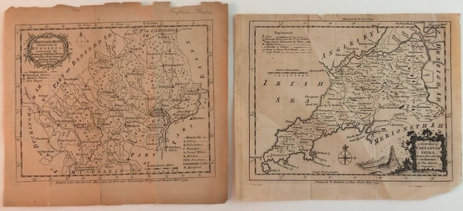 Two British County Maps: 1755 Kitchin A New Map of Carnarvashire... [with]1759 Bowen Hertfordshire (1 of 1)