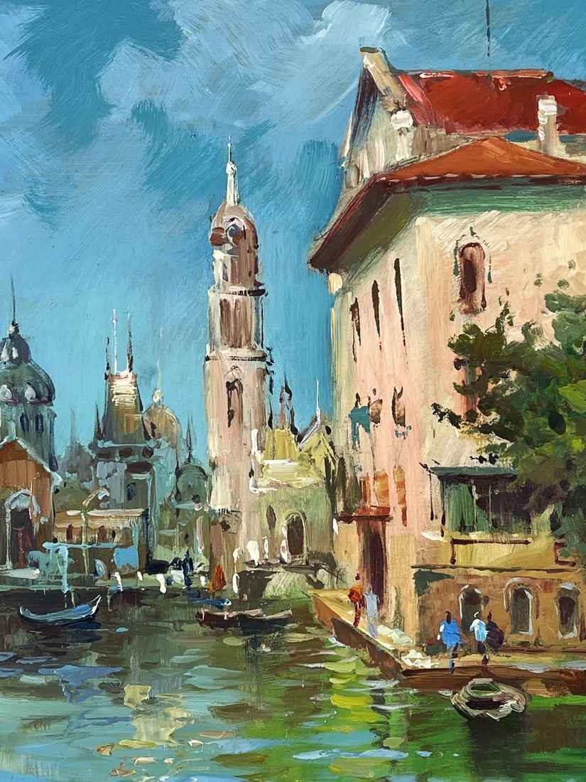 Oil painting City on the River on a Clear Day Yuriy Suprunchuk - 4
