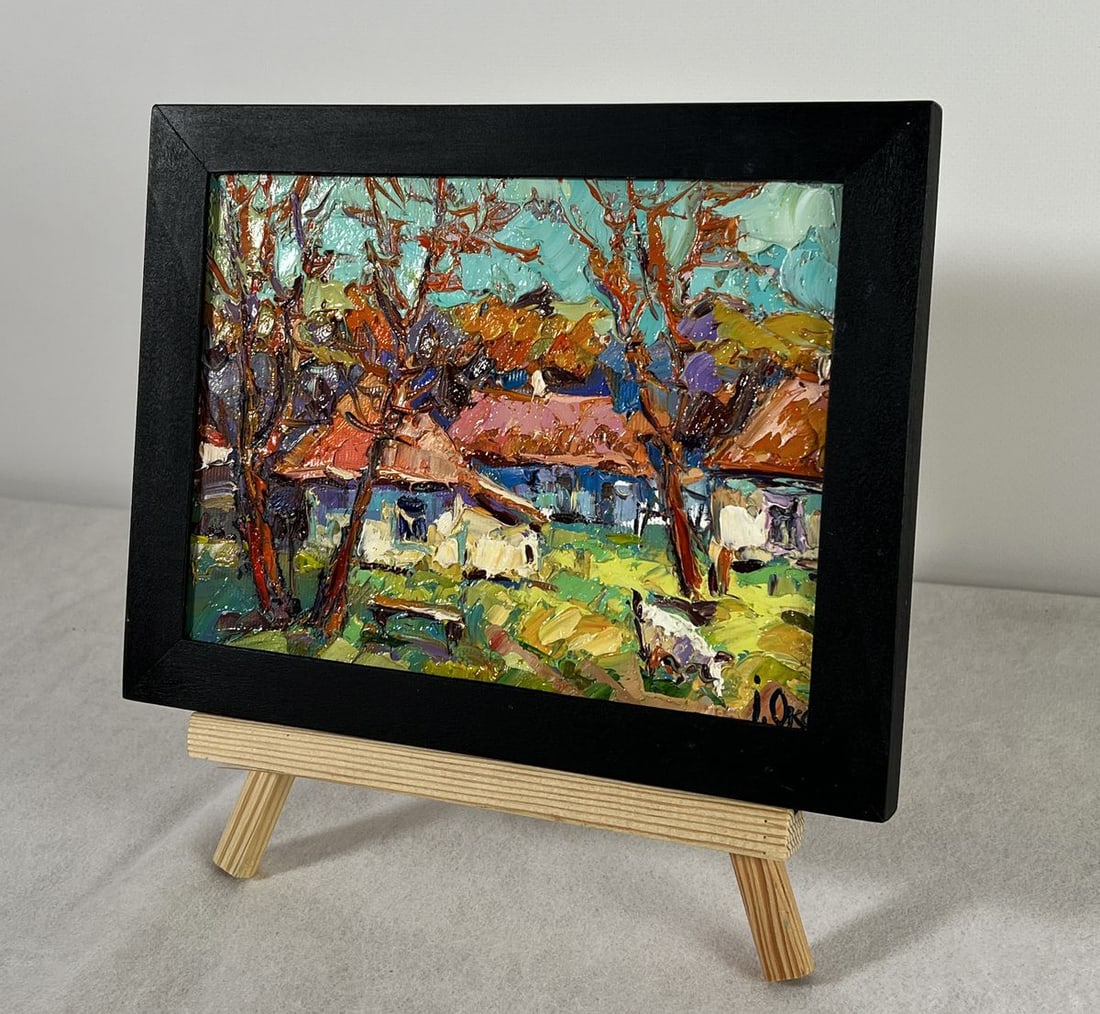Oil painting Sunbeams in the Sunny Village Oksana Ivanyuk - 2