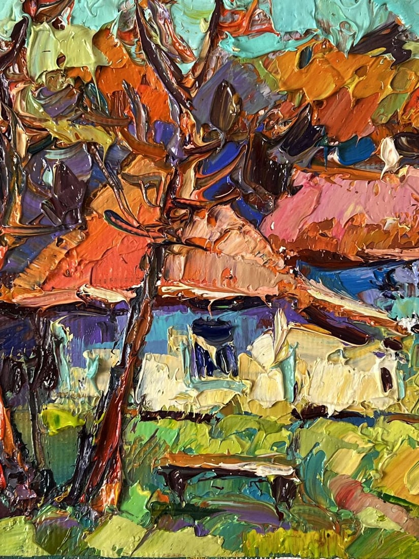 Oil painting Sunbeams in the Sunny Village Oksana Ivanyuk - 5