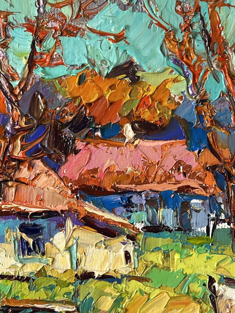 Oil painting Sunbeams in the Sunny Village Oksana Ivanyuk - 6