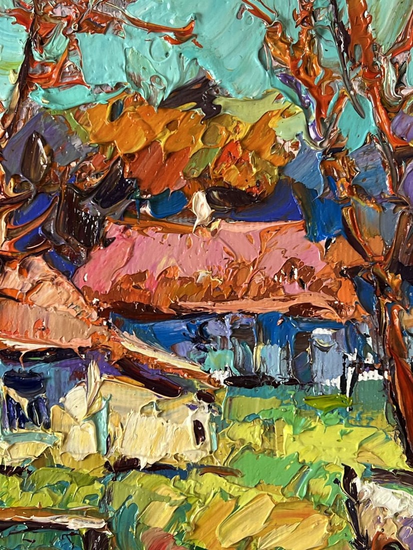 Oil painting Sunbeams in the Sunny Village Oksana Ivanyuk - 7