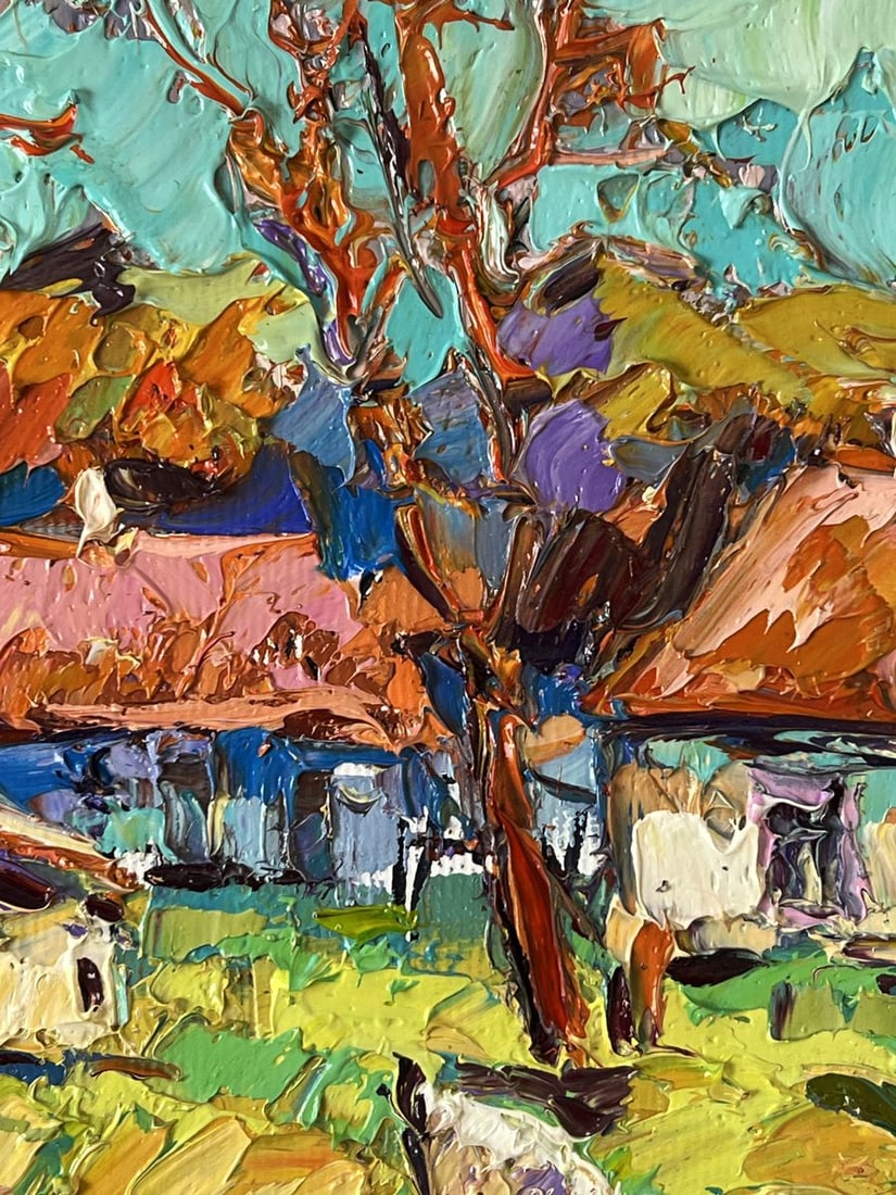 Oil painting Sunbeams in the Sunny Village Oksana Ivanyuk - 9