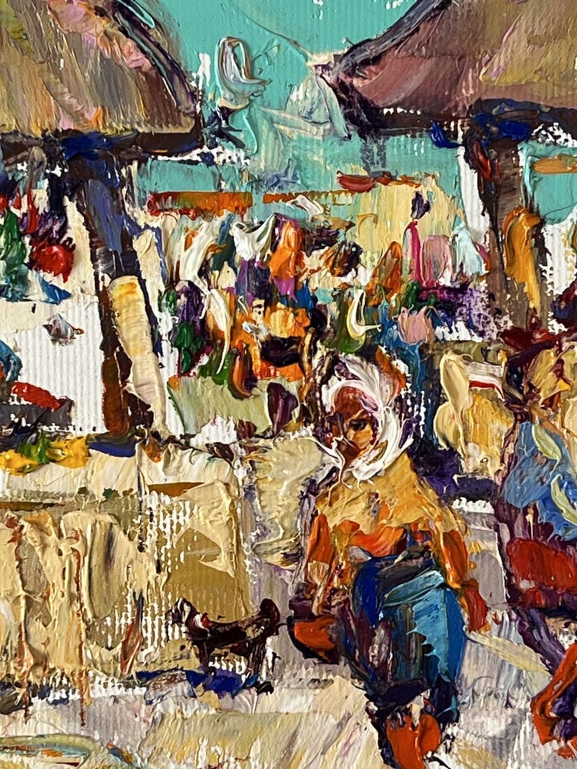 Oil painting Market Day in a Busy Village Oleksiy Ivanyuk - 10