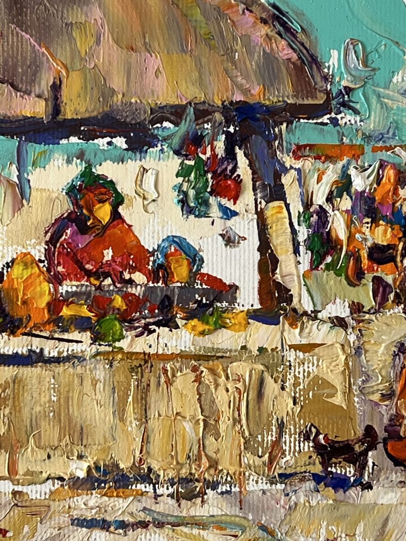 Oil painting Market Day in a Busy Village Oleksiy Ivanyuk - 5