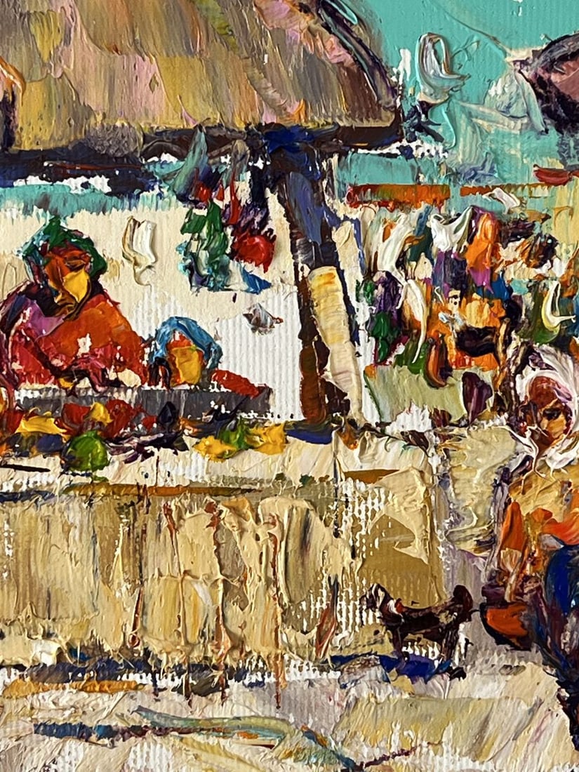 Oil painting Market Day in a Busy Village Oleksiy Ivanyuk - 6