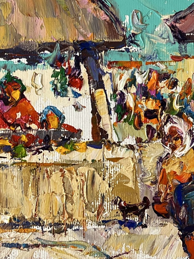 Oil painting Market Day in a Busy Village Oleksiy Ivanyuk - 7