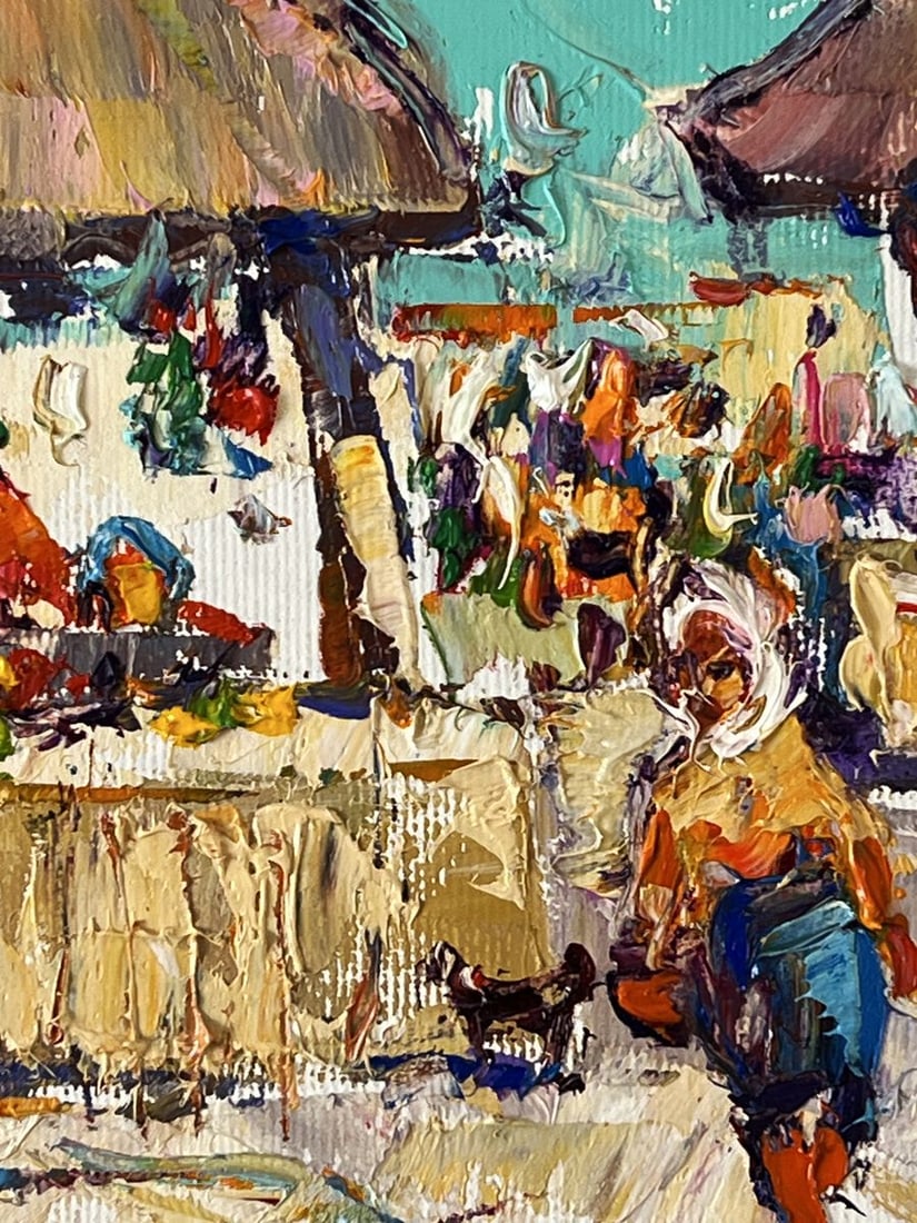 Oil painting Market Day in a Busy Village Oleksiy Ivanyuk - 8