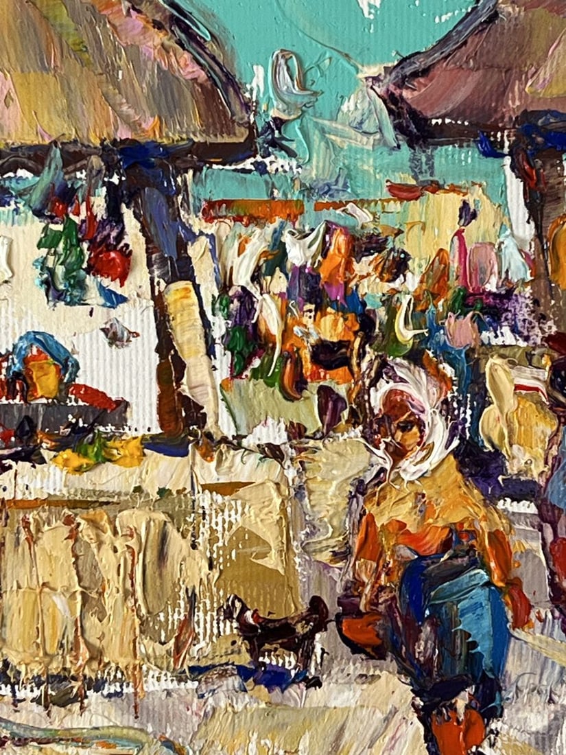 Oil painting Market Day in a Busy Village Oleksiy Ivanyuk - 9