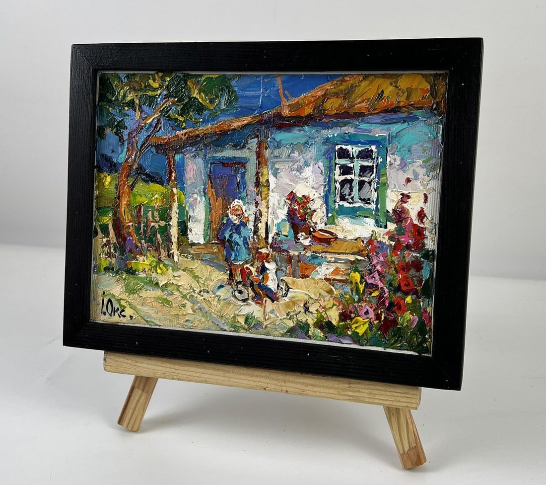 Oil painting Summer in the Village on a Sunny Day Oksana Ivanyuk - 2