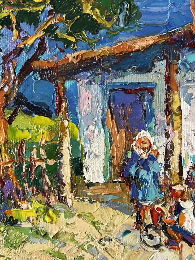 Oil painting Summer in the Village on a Sunny Day Oksana Ivanyuk - 4
