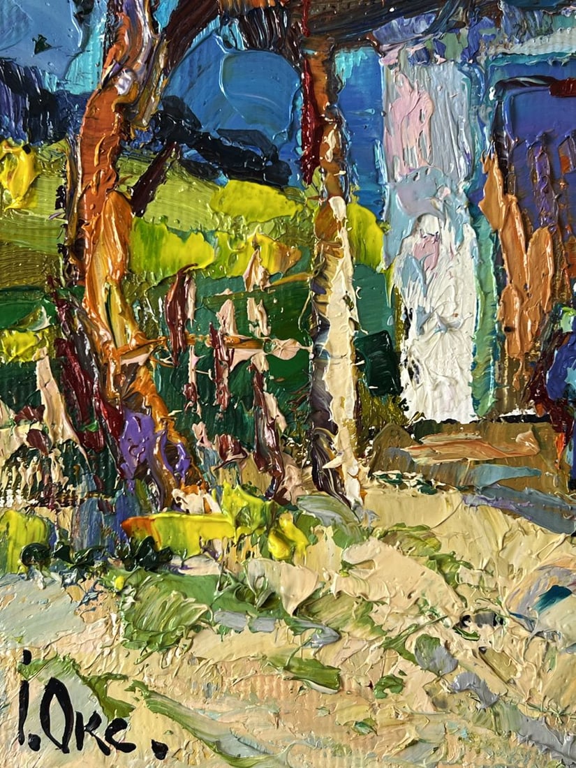 Oil painting Summer in the Village on a Sunny Day Oksana Ivanyuk - 5