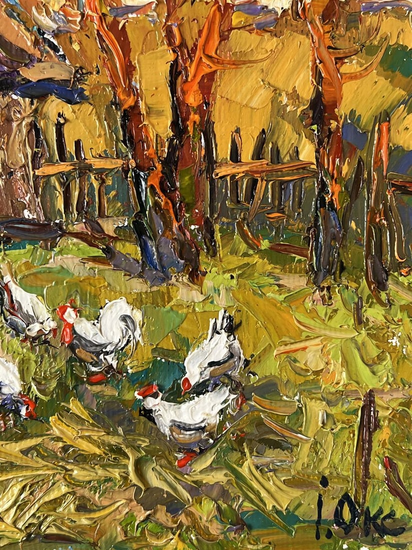 Oil painting Warm Autumn in the Village Yard Oksana Ivanyuk - 10