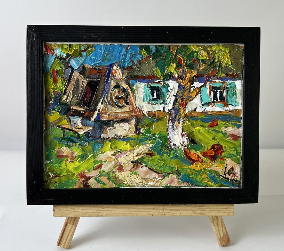 Oil painting In the Yard on a Sunny Summer Day Oksana Ivanyuk: Title: Oil painting In the Yard on a Sunny Summer Day Oksana Ivanyuk Description: AAA6602 *** ABOUT THIS PAINTING *** * TITLE: "In the Yard on a Sunny Summer Day" * ARTISTS: Oksana Ivanyuk * SIZE: 15x