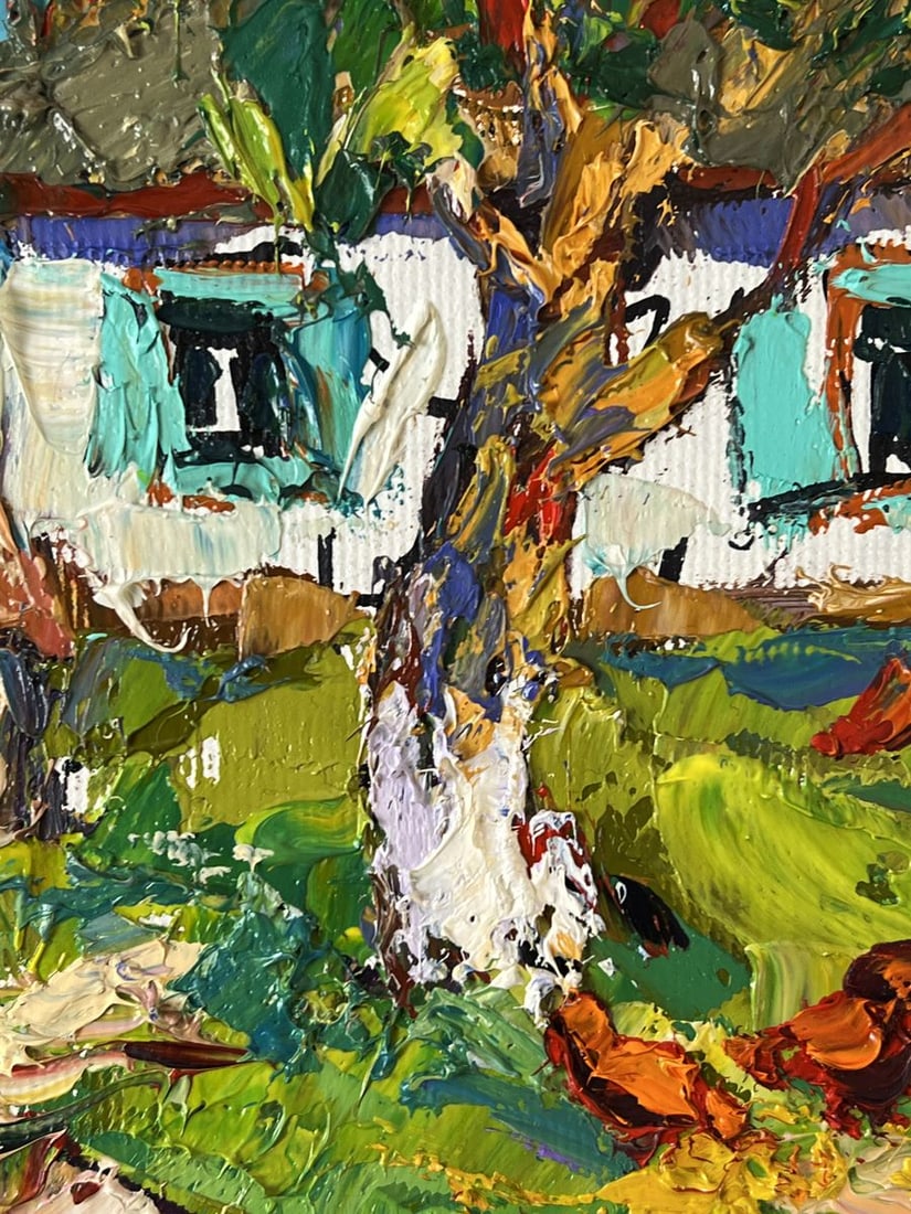Oil painting In the Yard on a Sunny Summer Day Oksana Ivanyuk - 9