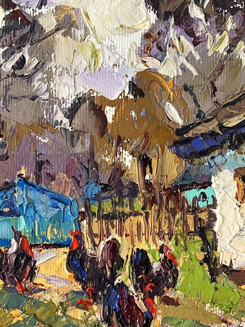 Oil painting Turkeys in the Yard in the Village Oleksiy Ivanyuk - 6