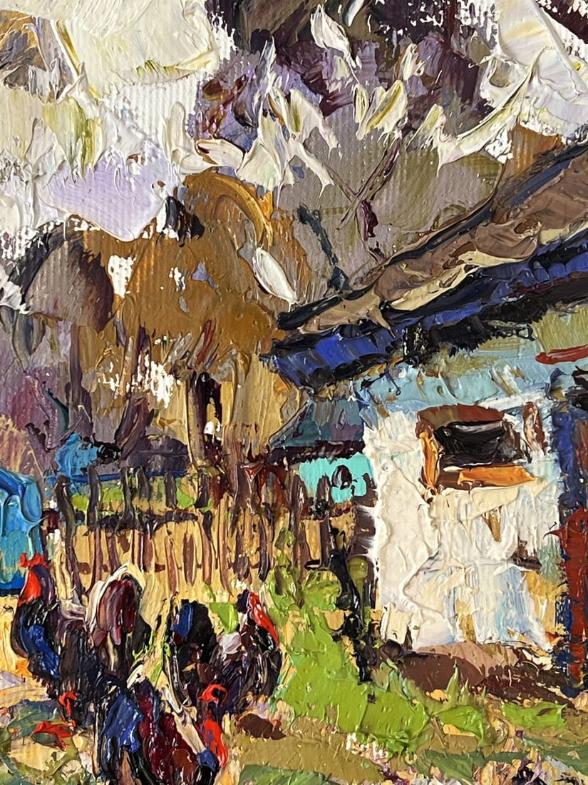 Oil painting Turkeys in the Yard in the Village Oleksiy Ivanyuk - 8