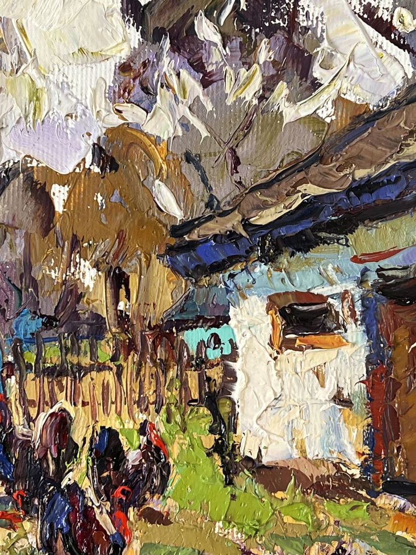 Oil painting Turkeys in the Yard in the Village Oleksiy Ivanyuk - 9