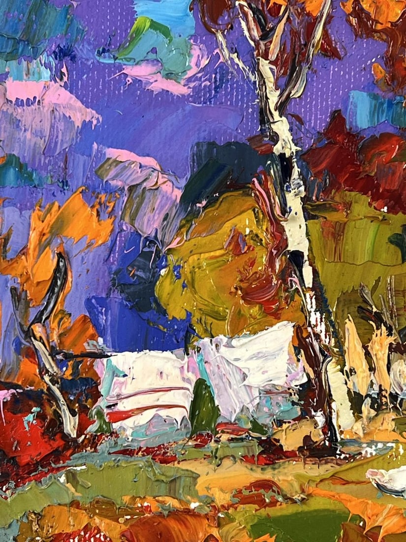 Oil painting In the Yard in the Village Oksana Ivanyuk - 5